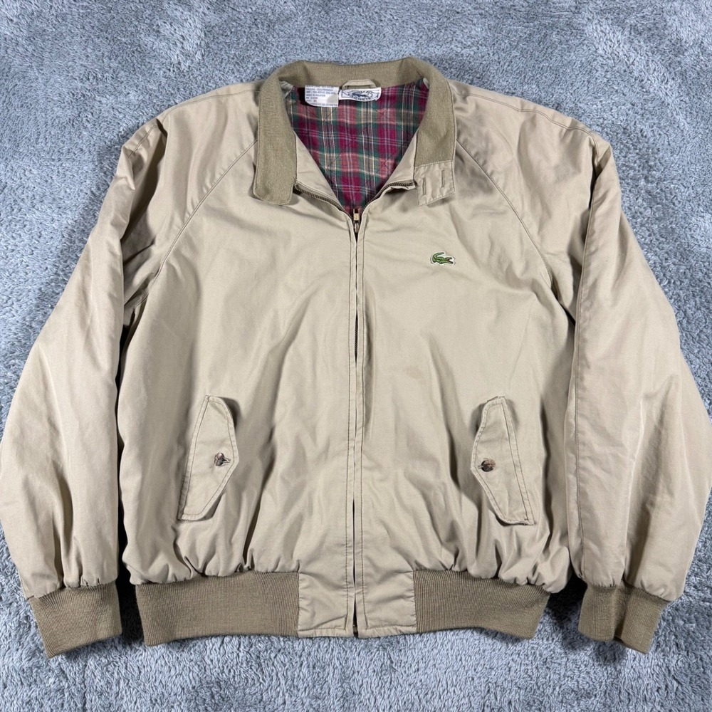 VTG 60s Izod Lacoste Bi Swing Jacket Mens XL Flannel Lined Bomber Full Zip